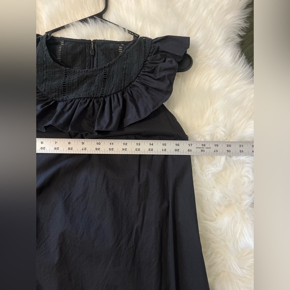 J.Crew Ruffle Dress size 8 color black cotton - Picture 6 of 7